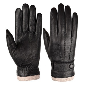 Guantes de piel de venado de alta calidad para hombre, invierno, venta al por mayor