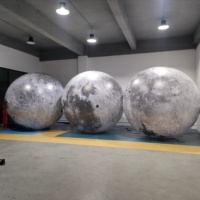 Modèle de lune gonflable géant RGB de 3 m, imprimé sur mesure, sphère planétaire gonflable pour centre commercial, exposition de festival, événement thématique