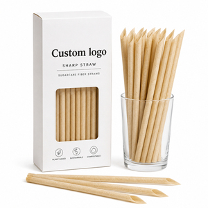 Juice <b>Straw</b> Biodegradable Minimalist Disposable compostable sugarcane bagasse <b>straws</b> for Coffee Shops Takeaway Packaging - Product Image 3