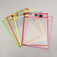 Pochette de fichier en pvc coloré mignon, dossier suspendu transparent effaçable, outil d'enseignement scolaire, poches effaçables à sec réutilisables pour enfants