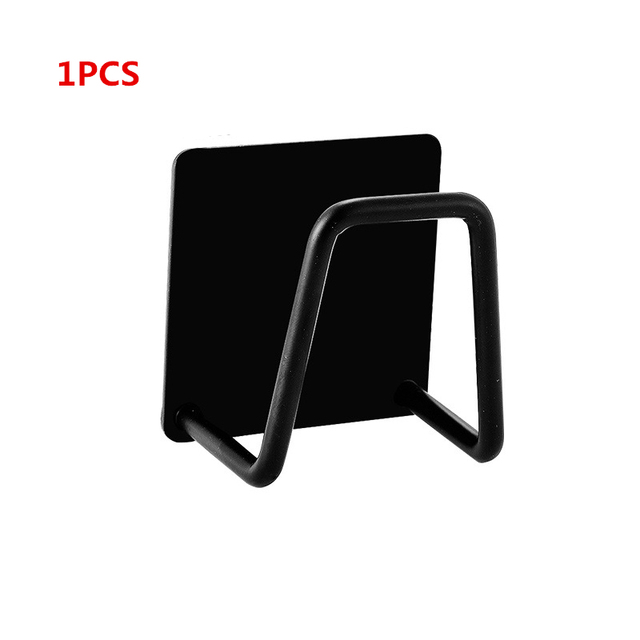 Guidre 6 Pezzi Portaspugna Porta spugnetta in Acciaio Inossidabile 304, Autoadesivo-Pratico Accessorio per lavello-Gancio Adesivo,Organizer, organizzazione in Cucina e Bagno (Nero