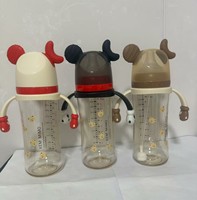 Tasse de boisson d'ours de bande dessinée de silicone pour des enfants mignon bébé ours apprennent à boire avec trois poignées pour des enfants