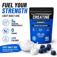 Gummies de Créatine Monohydrate OEM 5000mg par Portion Sans Sucre Nutrition Sportive Force et Performance