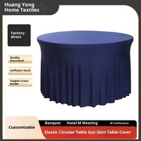 Nappe ronde moderne unie tissée imperméable 100 % polyester pour hôtel, restaurant, mariage, usage domestique personnalisé