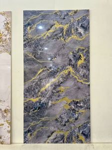 Paneles de Pared de <span class=keywords><strong>PVC</strong></span> con Diseño de Mármol Negro y Dorado Estilo Maldivas, Resistentes a los Rayos UV, para Decoración de Interiores - Product Image 4