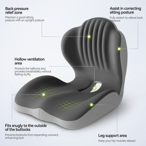 Memória Espuma Lombar Pillow One Piece Cintura Proteção Assento Almofada Integrada Encosto e Carro Fart Pad para Estudante Cadeira de Escritório - Product Image 2