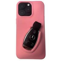 Couverture de clé de voiture insérable minimale pour iPhone 15 Pro Max nouveau Design couleur unie coque de téléphone en Silicone liquide accessoire en TPU