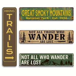 Letrero Metálico Retro de las Senderos de Montaña, Decoración de Pared del Parque Nacional Great Smoky Mountains para Cabaña, Casa, Aventura al Aire Libre - Product Image 3