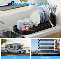 Rak Pengering Piring Plastik WIREKING RV, Rak Piring Modern untuk Lemari Dapur, Organizer Penyimpanan