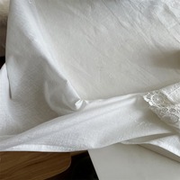 Style français 100% coton blanc fleur dentelle nappe fête de mariage frais lumière luxe pur coton nappe décoration de la maison