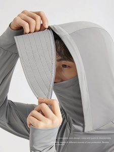 UPF50 여름 울트라 씬 통기성 느슨한 코트-아이스 실크 태양 보호 의류 여성용 남성 <span class=keywords><strong>UV</strong></span> 보호 야외 재킷 - Product Image 2