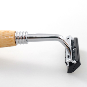 Wholesale Disposable <strong>Straight</strong> <strong>Razor</strong> Metal Manual Shaver Twin Blade Natural Bamboo Handle Face Shaving <strong>Razor</strong> <strong>Kit</strong> Men Customized - Product Image 3