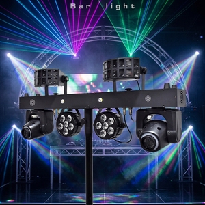 Kits de système d'éclairage de barre de fête à LED derby stroboscope tête mobile par 4 en 1 éclairage DJ avec support T bar éclairage de scène à LED - Product Image 1