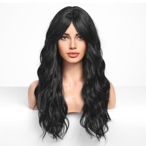 Pelucas de Cabello Largo Ondulado de Alta Calidad, 28 Pulgadas de Largo, Ondulado Natural, Marrón Negro, Hechas a Máquina, Pelucas Sintéticas, Cabello Virgen - Product Image 2