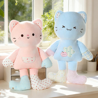 Boneka Kucing Triwarna, Mainan Hewan Boneka Plush untuk Menenangkan Bayi, Boneka Kucing Lembut Custom OEM ODM untuk Teman Tidur Bayi