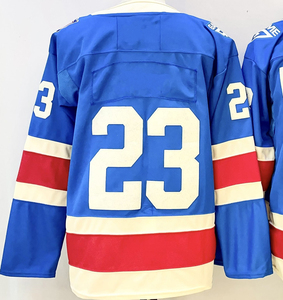 Jersey Hoki Es Gaya New York Pria 2024 # 10 # 20 # 31 # 93 Seragam Bordir Penuh Jahitan Rapi Penyerap Keringat 100% Poliester - Product Image 2