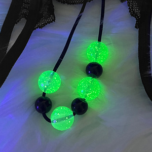 Ding Zhi Mei String en dentelle pour femme, noir, transparent, ajouré, lingerie sexy érotique, style sans entrejambe, style massage - Product Image 4