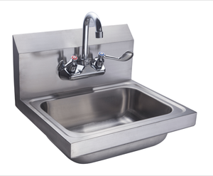 Industrial Stainless Steel Single Bowl Rectangular Wall Mounted Custom Wash Basin with Modern Design <b>Brushed</b> Surface 1 Hole - Product Image 6