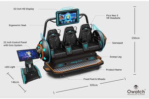 Thương mại 3 người 9D VR Cinema ghế cho Arcade công viên giải trí nhà máy trực tiếp - Product Image 3