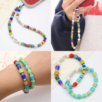 Perles en verre de 6-8 mm, motif mille fleurs, style Népal, en forme de citrouille, faites à la main, pour bracelet DIY, perles baril rayées, perles en vrac pour collier, bijoux