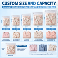 Sac de vêtements personnalisé avec fermeture éclair coulissante givrée, résistant à l'humidité, pour pyjamas et vêtements de détente, impression par gravure, matériau PA+PE mat