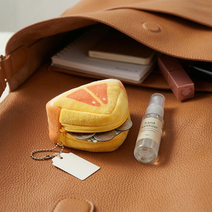 Porte-monnaie en peluche créatif 3D en forme de triangle, motifs fruits (pastèque, orange), porte-clés, breloque de sac, <span class=keywords><strong>cadeau</strong></span>, logo personnalisé - Product Image 3
