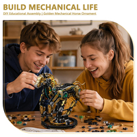 MJI 13084-13089 Bloques de Construcción Educativos, Juego de Bloques de Construcción Mecánicos de Águila, Tiranosaurio, Libélula, Pulpo, Rex