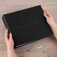 Livre de Condolences Personnalisé - 50 Pages - Souvenir Commémoratif - Faux Cuir - En Mémoire de [Nom du Défunt] - Livre de Commémoration