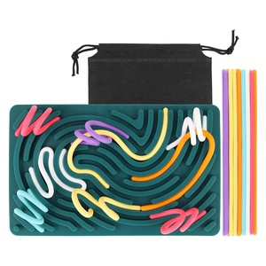 Giocattolo sensoriale Fidget Double-face scheda di attività in Silicone per bambini adulti-calma Stress sollievo messa a fuoco di miglioramento portatile giocattolo ADHD - Product Image 1