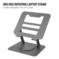 Support portable compact pour ordinateur portable en aluminium, double amortissement, hauteur réglable de 46 à 312 mm, idéal pour les voyages d'affaires et la salle d'étude