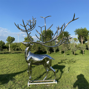 Escultura Abstracta de Ciervo en Acero Inoxidable, para Montar en el Suelo, Hecha a Mano, Pieza de Arte Decorativa para Exteriores - Product Image 5