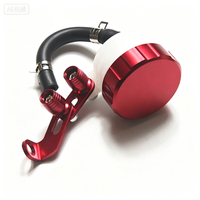 Réservoir de liquide de frein et d'embrayage pour moto en aluminium CNC, coupelle d'huile transparente avec tuyau et support de fixation, pièce de modification universelle