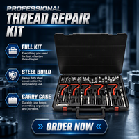 Kit de réparation de filetages, ensemble d'outils manuels avec étui rigide, OEM, réparation automobile M5-M12