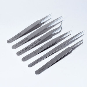 Pinzas antimagnéticas ST multifuncionales de acero inoxidable al por mayor, herramientas de reparación electrónica, herramientas de desmontaje de cabeza plana, herramientas para uñas - Product Image 1