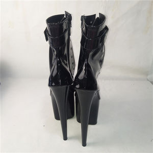 Rncksi 8INCH-20CM <span class=keywords><strong>Bottines</strong></span> de <span class=keywords><strong>danse</strong></span> à plateforme imperméables rouges à talons très hauts toutes saisons, à lacets, avec bout fin - Product Image 3