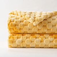 Plaid tricoté en fausse fourrure gaufrée, 900 GSM, très épais, réversible, 50x60 pouces, peluche texturée, couche chaude et écologique pour