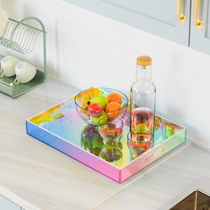 Modern Style Clear Acrylic Anti-Rust Washable <b>Floating</b> Shelf Breakfast Dessert Serving Tray for Home Decor-Factory Wholesale - Product Image 3