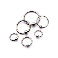 Anneaux de perçage hypoallergéniques Gaby en titane ASTM-F136 et en niobium ASTM-F2384 pour l'oreille et le nez, anneaux captifs pour cartilage
