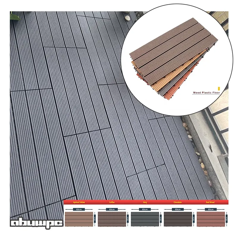 Wpc In Elkaar Grijpende Vloertegels 12 "X 24" Plastic Hout Wpc Diy Decking Tegel Wpc Buitentuin Gebruikt Patio Tegels