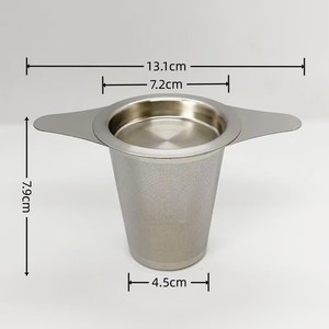 WELAND Infuseur à thé en acier inoxydable 201 avec logo personnalisé et couvercle, panier filtrant à mailles extra fines pour thé en vrac - Product Image 2