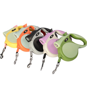 KingHon Vente en gros, laisse rétractable pour chien et chat en nylon extensible de 5 m, mini-laisse rétractable en ABS, mousqueton réfléchissant avec lumière LED - Product Image 1