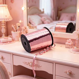 Nastro decorativo Party Love Cinta oro rosa brillante 500m per decorazioni per feste interne ed esterne - Product Image 4