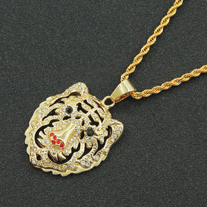 Collar con Colgante de Cabeza de León de Aleación Personalizado, Cadena de Acero Inoxidable Estilo Hiphop, Collar para Hombre, Joyería de Moda al por Mayor - Product Image 1