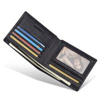 Dompet Bisnis Pria Emperor Paul dari Kulit Asli Motif Buaya dengan Penutup Lipat, Tempat Kartu, Dompet Koin, Anti-Pencurian, Sempurna
