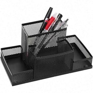 <b>Top</b> Quality Office Supplies 4 Compartments <b>Mesh</b> Pen Holder Desk Organizers Pencil Holder - Product Image 1