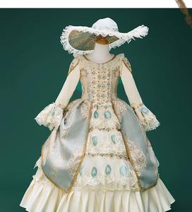 QWZ622 Vestido de estilo medieval para niños Nuevo vestido de escenario de drama Cumpleaños Cos Flotador Desfile Vestido de princesa - Product Image 6