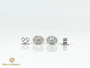 Pendientes de diamantes de lujo hechos a mano, oro macizo, diamantes redondos naturales y cultivados en laboratorio, joyería fina, regalo para mujeres, para novias. - Product Image 4