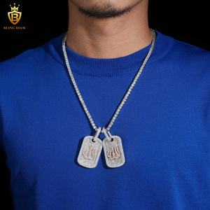 Neues Design Fire Dog Tag Anhänger 925 Sterling Silber VVS Moissan ite Custom Iced Out Zwei Stile Diamond Herren Anhänger - Product Image 6