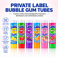 Tubes d'emballage pour chewing-gum laminés ABL de qualité alimentaire 50 ml, faciles à presser, avec bouchon à vis, impression UV personnalisée
