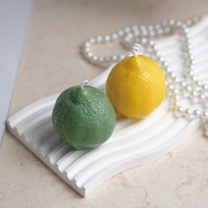 3D Simulation Lemon Shaped Scented Soy Wax Candle Fruit Figurine Aromatherapy Candle Home <b>Table</b> Decor Gift - Product Image 4